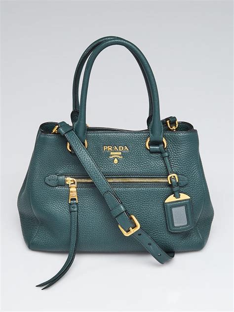 Prada Smeraldo Vitello Phenix Leather Tote Bag 1BG044